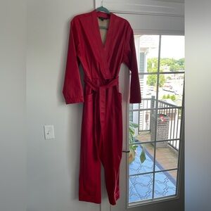 Stylish ELOQUII Faux Leather RED Jumpsuit Size 14W